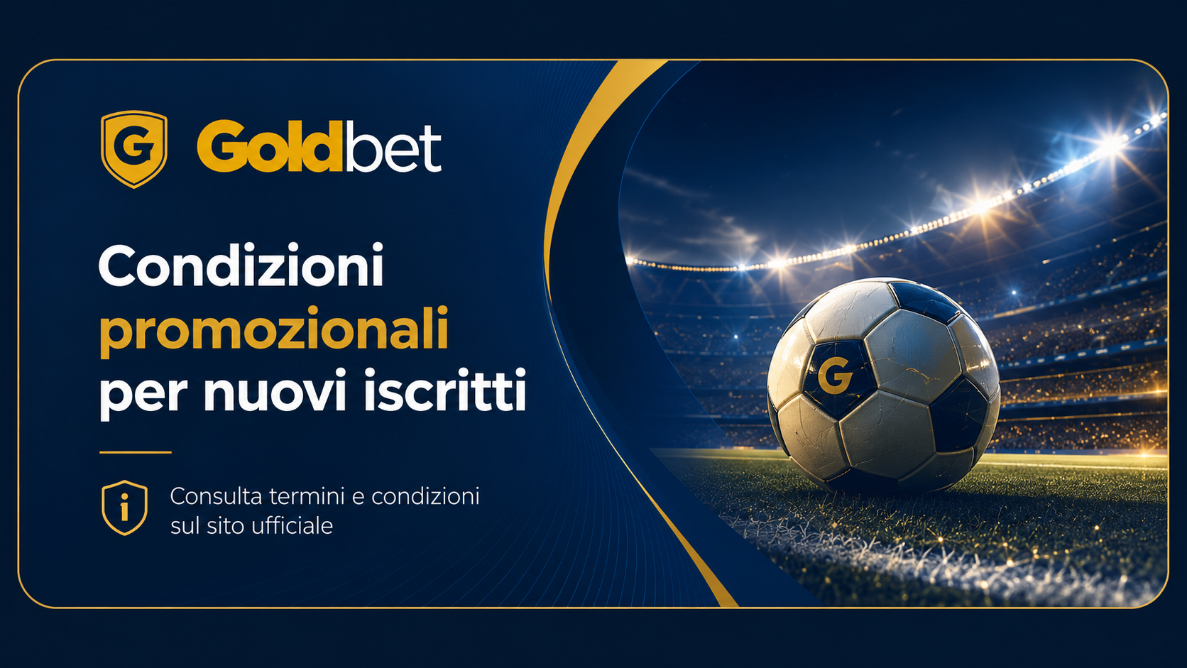 Banner informativo Goldbet sulle promozioni sport