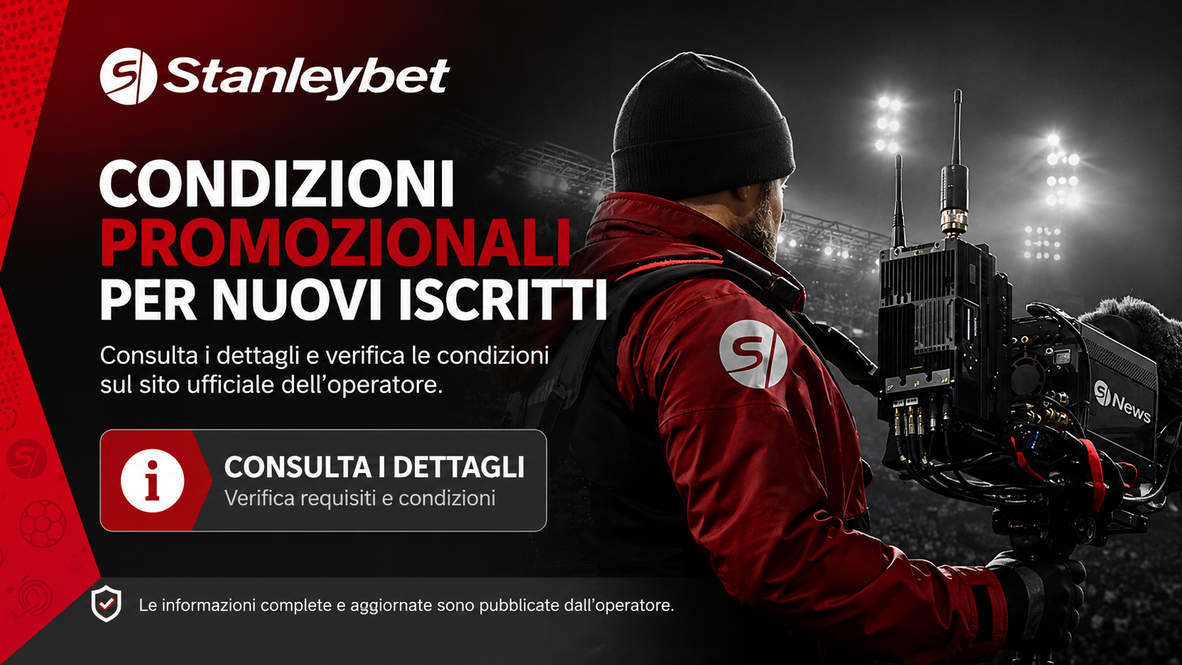 Banner informativo Stanleybet per nuovi iscritti